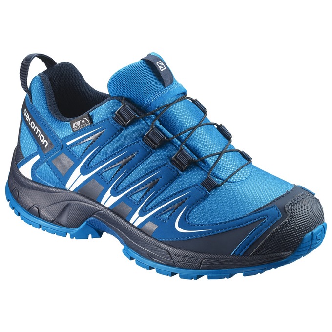 Salomon Singapore Kids Trail Running Shoes - XA PRO 3D CSWP J Blue/Navy | 87319-IUND